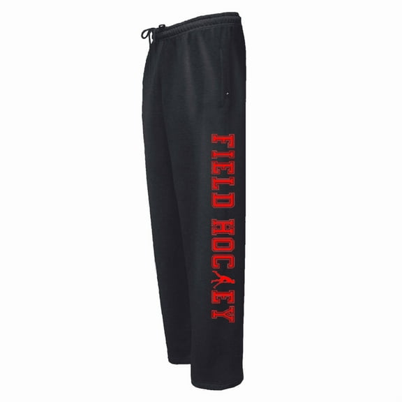 Adult Field Hockey Black Sweatpants (Red, Adult X-Small)