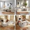 thumbnail image 6 of CARZZI 108'' Modular Sectional L-Shaped with Chair,Deep Seat Boneless Corner Couch for Living Room,Plush Corduroy Couch with Detachable Sofa Set,No Assembly(Left Facing Chaise，White), 6 of 8