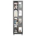 thumbnail image 2 of Tcbosik Metal Rotating Bookshelf on Wheels, 4-Tier Revolving Bookcase, Rolling Storage Rack for Home Office, Display Organizer for Living Room, Bedroom, Black, 2 of 8