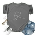thumbnail image 4 of Prolriy Valentines Day Shirts Women Short Sleeved Spring and Summer Printed Fashion Pattern Classic Loose Crewneck Top T Shirt, Shirts for Women Valentines Day Gifts Womens Tops Grey XL, 4 of 4