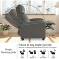 thumbnail image 5 of CL.HPAHKL Recliner Chair for Adults, Adjustable PU Leather Recliner Sofa Chair with Thick Seat Cushion Footrest and Backrest, Reclining Chair for Living Room Bedroom Home Theater Seating, Grey, 5 of 7