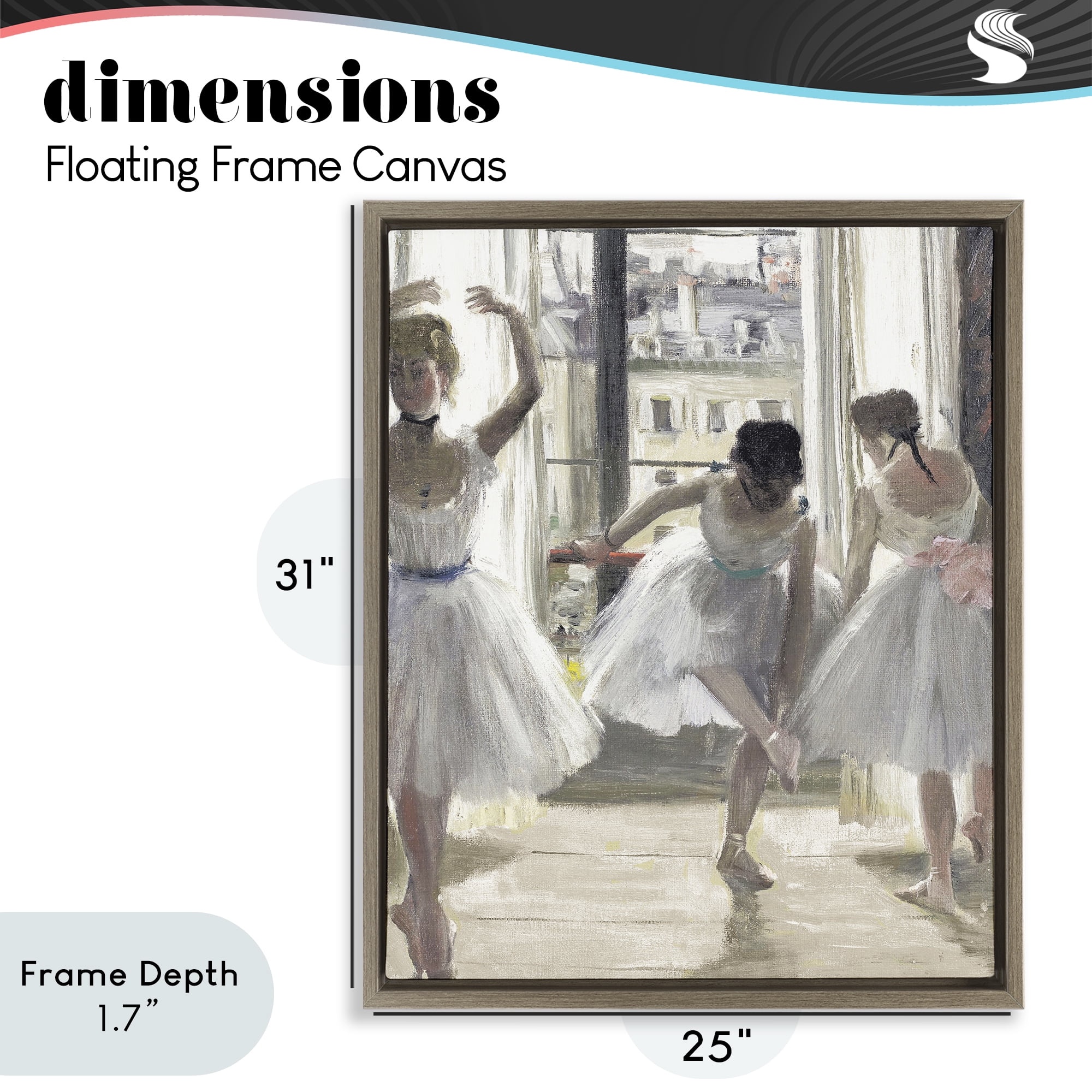Stupell Industries Ballet Class In Practice Brown Framed Floater Canvas Wall Art, design by Leah Straatsma