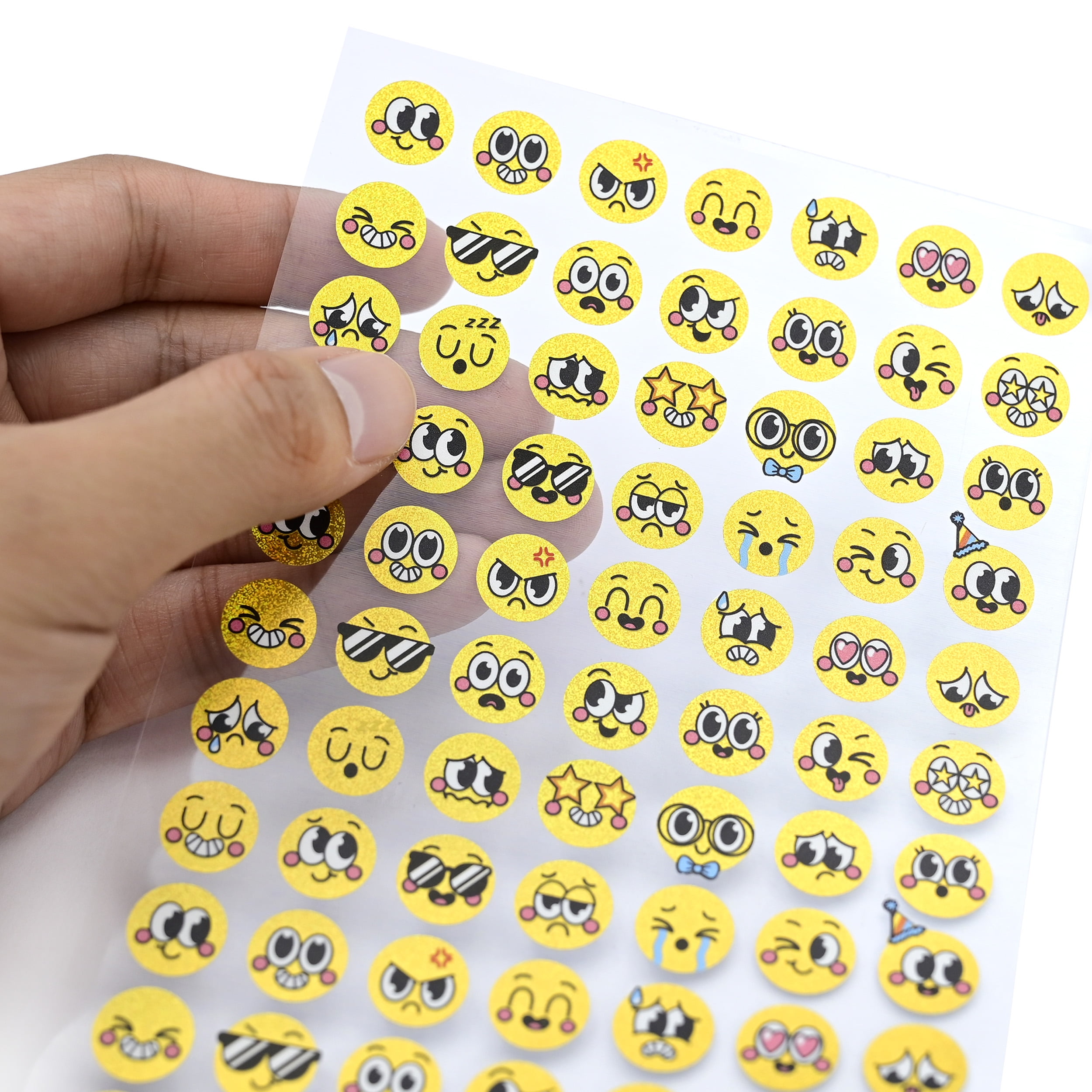Hello Hobby Yellow Emoticon Designer Stickers, 98 Count