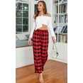 thumbnail image 2 of Anyou Women's Pajama Pants Comfy Stretch Plaid Pajama Wide Leg Lounge Pants Size S-XXL, 2 of 3