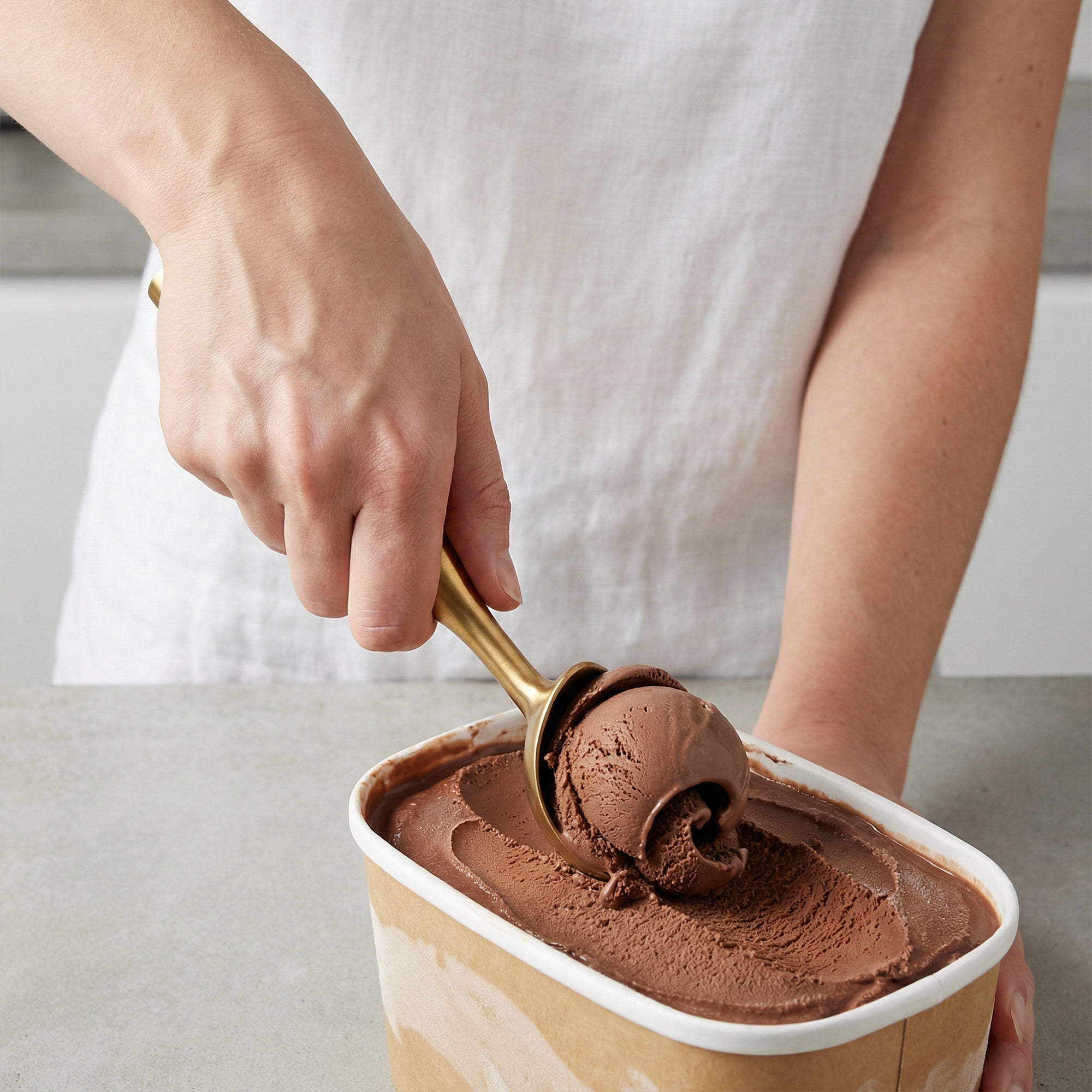 Unique Bargains Great Stainless Steel Ice Cream Scoop with useful Handle Gold