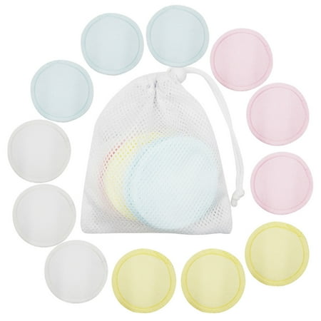 Tuscom Natural Cotton Rounds 8/12/16/20 Packs- Reusable Makeup Remover Pads for face Reusable Facial Pads Facial Cleansing Toner Pads with Laundry