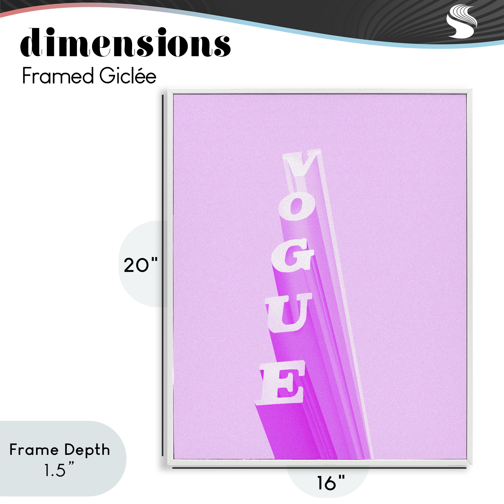 Stupell Industries Pink Vertical Glam Lettering White Framed Giclee Art, design by Ziwei Li