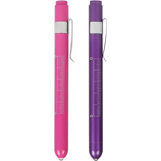 2 linternas médicas de diagnóstico (morado y rosa), mini linternas LED reutilizables, linternas, linternas de emergencia para médicos y enfermeras.
