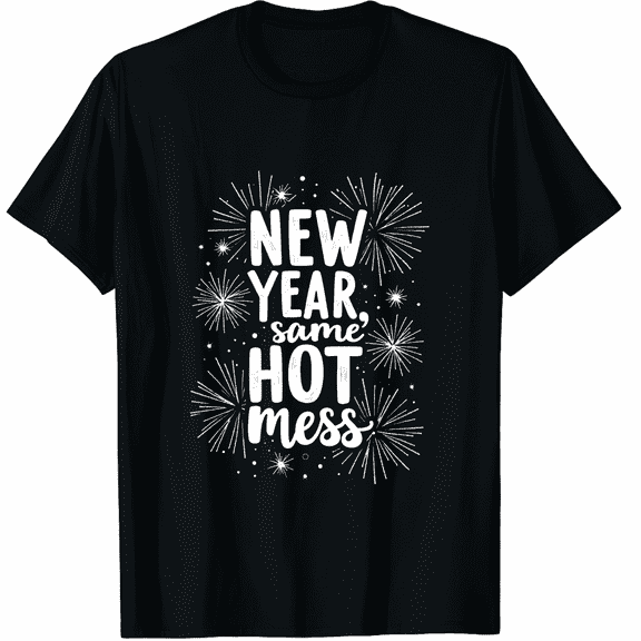 Happy New Year Funny New Year Same Mess Premium Graphic Tee T-Shirt for Men Women