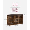 thumbnail image 4 of VASAGLE Banc à Chaussures, Banc de Rangement, Banc Porte-Chaussures, 9 Compartiments, Brun Rustique et Brun, 4 of 7