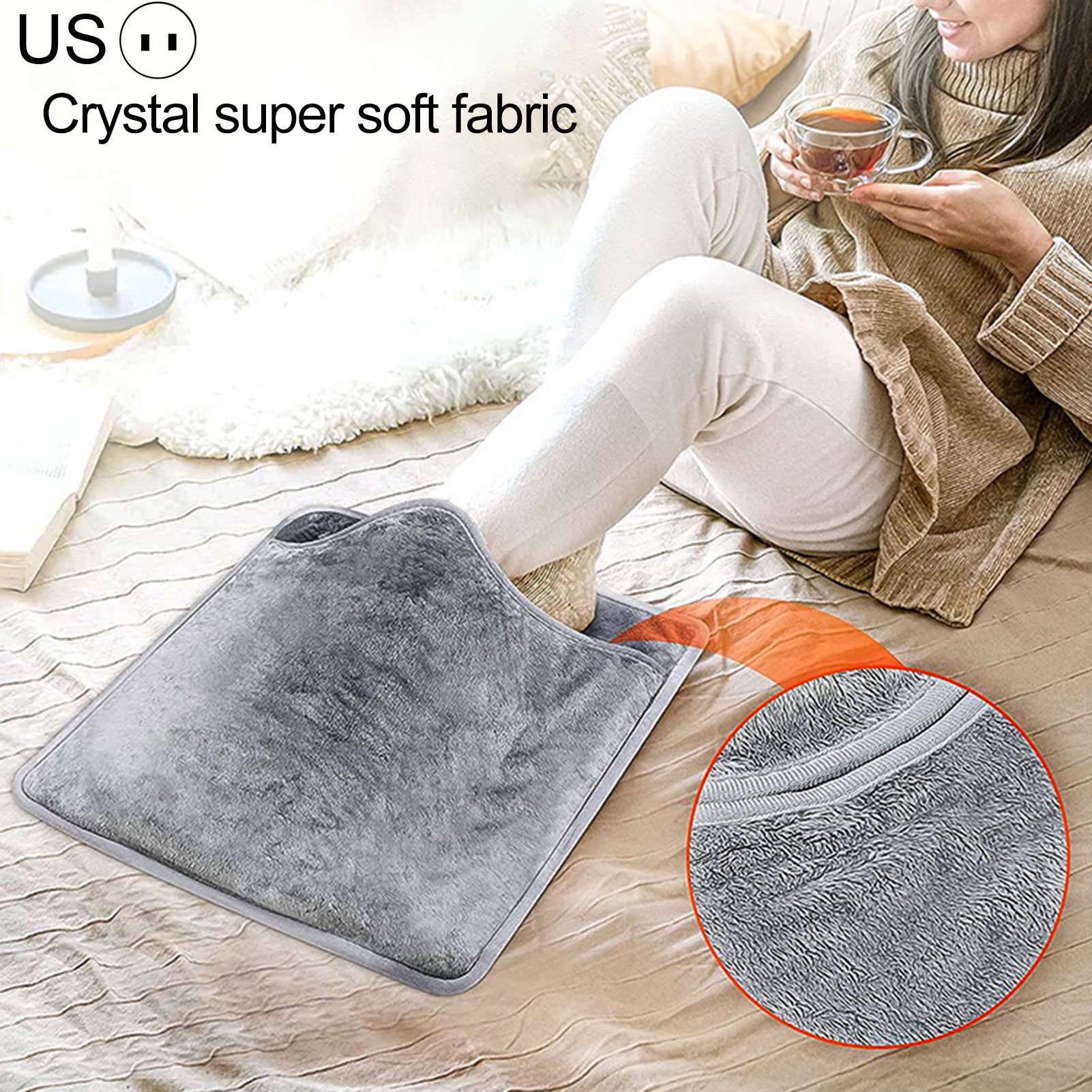 1 Set Electric Foot Heater Foot Warm Slippers Fast Heating Soft Plush  Heating Foot Heater for Home Office | Walmart Canada