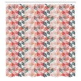 thumbnail image 2 of Ambesonne Geometric Shower Curtain, Retro Hexagonal Pattern, 69"Wx84"L, Dark Coral, 2 of 4