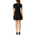 thumbnail image 3 of INSPIRE CHIC Women's Ruffle Textured Sweet Summer A-Line Mini Dress Black M, 3 of 6