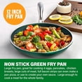 thumbnail image 4 of Granitestone 12 Inch Frying Pan for Cooking, Large Non Stick Frying Pans Nonstick Skillet for Eggs, Emerald, 4 of 8