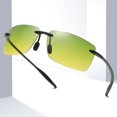 thumbnail image 2 of Mens Night Vision Driving Glasses Anti-Glare UV400 Protection Yellow Lens Enhanced Clarity Sunglasses PC Lens Material, 2 of 4