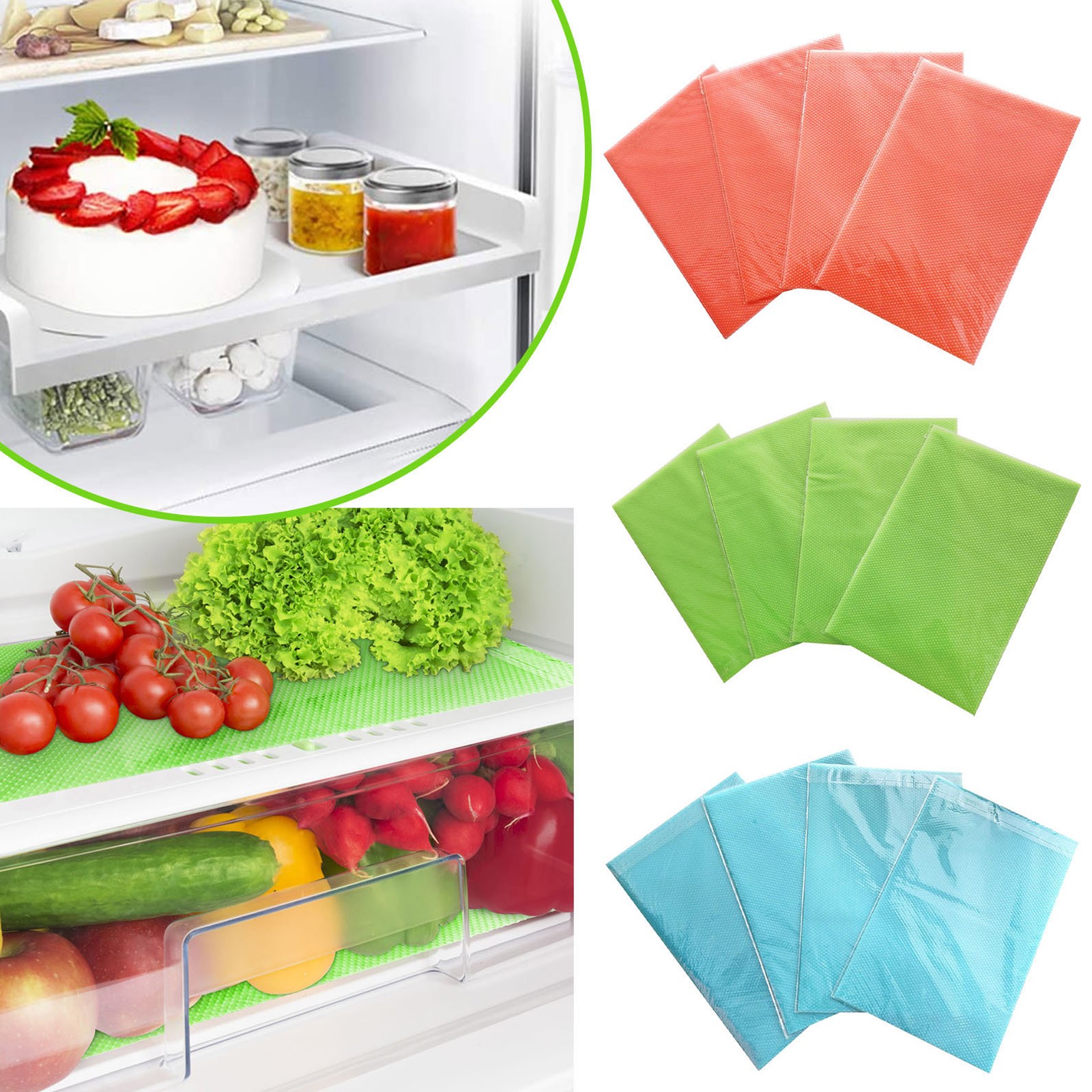 Cutout Refrigerator Mats Kitchen Nonslip Mats 12piece Refrigerator Linings Multipurpose Non