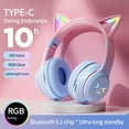 thumbnail image 2 of Gradient wireless Headphones cute cat ear Bluetooth Earphones Girls Kids Gifts, 2 of 9