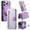 Purple, variant on 2 In 1 Case for iPhone 14 Pro Max, Rugged Shockproof Heavy Duty Detachable Magnetic Clasp Kickstand Ring Holder RFID Blocking Zipper Pocket Full Body Protection Wallet Case Cover - Purple