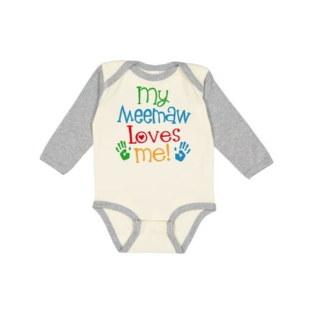 

Inktastic Me Meemaw Loves Me Cute Gift Baby Boy or Baby Girl Long Sleeve Bodysuit
