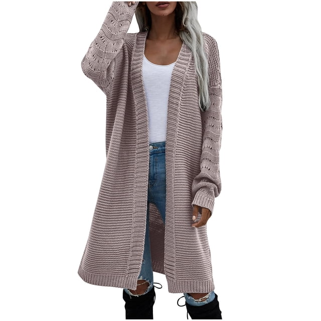 Long Cardigans for Women Lightweight Womens Casual Fashion Long Solid Color Womens Knitted Cardigan Winter Coats for Women Fashion Long Coats for Women Fashion