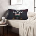 thumbnail image 5 of Plush Throw Pillow Covers, Modern Abstract Colorful Skull C Pillow Cases with Invisible Zipper, Breathable Microfiber Pillow Cases Standard Size for Sleeping Bedroom Sofa Living Room 16x24, 5 of 5