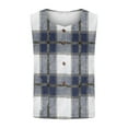 thumbnail image 5 of Htigea Womens Plaid Sleeveless Jackets Fleece Button Down Vest Cute Tops Spring Fall Checkered Coats with Pockets Blue XXXXL, 5 of 5