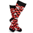 thumbnail image 7 of TeeHee Novelty Crazy Fun Crew Socks 2-Pack for Men (Skeleton Checker Stripes), 7 of 7