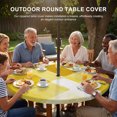 thumbnail image 3 of Round Outdoor Tablecloth with Umbrella Hole and Zipper, Yellow Geometric Tablecloth with Elastic Waterproof, Watercolor Ombre Modern Abstract Art Patio Table Covers for 45" - 54" Picnic Pool Tables, 3 of 9