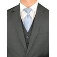 thumbnail image 2 of Mens Ticket Pocket 3-piece Charcoal Wool Trim Fit Vested, 2 of 7