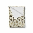 thumbnail image 2 of Chicken Soft Flannel Fleece Throw Blanket, Farming Village Animals with Polka Dots Retro Pattern Agriculture Theme, Cozy Plush for Indoor and Outdoor Use, 50" x 60", Tan Off White Brown, by Ambesonne, 2 of 6