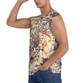 thumbnail image 3 of Lsque Floral With Birds And Fantasy Flowers Print Men's Cotton Blend Sleeveless Muscle Shirts (S-3XL)- Moisture Wicking, Odor Protection, UPF 30+,X-Large, 3 of 8