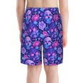 thumbnail image 3 of Cauagu blue Skull purple flower1 Print Swim Trunks for Men,Youth Boys Swim Shorts Compression Liner Beach Shorts Boys' Swimming Shorts 7-20 Years Bathing Suit-Large, 3 of 7