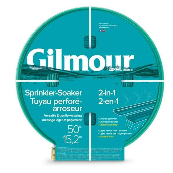 Gilmour 7676752 0.62” x 50’ Heavy Duty Sprinkler & Soaker Hose