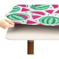 thumbnail image 4 of Cartoon Watermelons Pattern Square Fitted Table Cover Elastic Tablecloth Reusable Waterproof Fabric Table Cloth for Dining Kitchen Party Indoor Outdoor, 46X46 Inch, 4 of 6
