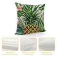 thumbnail image 4 of SHANXI Square Decorative Throw Pillow Covers Leaf Hawaiian with Pineapples Tropical Palm Leaves and Flowers Vintage Fruit Pillow Case Linen Pillow Cover 22x22in, 4 of 5