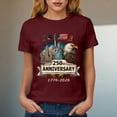 thumbnail image 6 of UngA Women's 250Th America Anniversary Casual Printed T-Shirt Faith 250 Years Patriotic Flag Tee 4Th of July Womens T-Shirts XL,Wine, 6 of 8