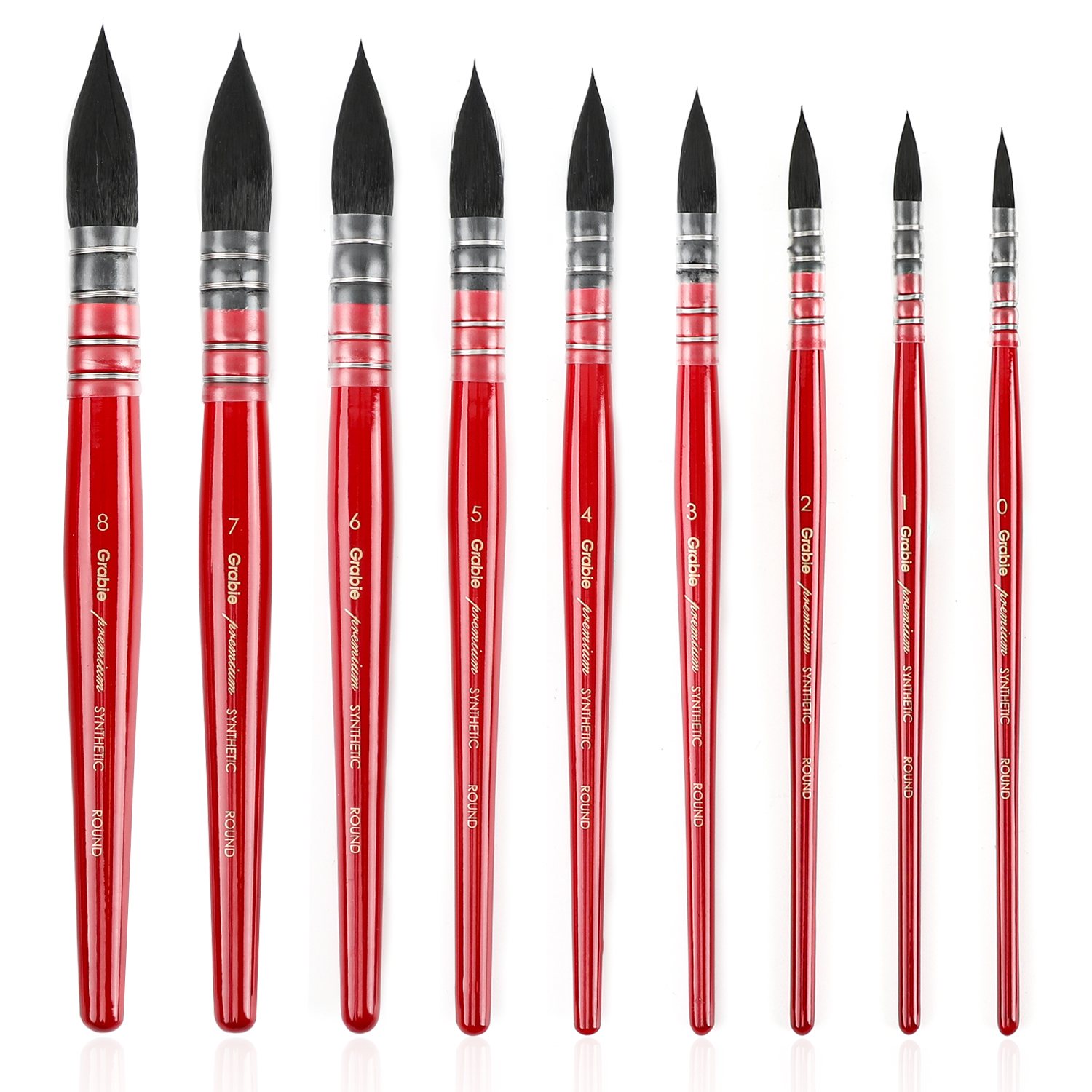 Grabie Professional Watercolor Paint Brushes, Mop Paintbrushes, 9 Pcs ...