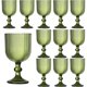 thumbnail image 1 of Juego de 6 copas de agua de vidrio de colores clásico, de 11 onzas, patrón único en relieve, cristalería de tallo alto transparente, copas de vidrio para boda, fiesta, bar, vasos de vidrio, 1 of 4