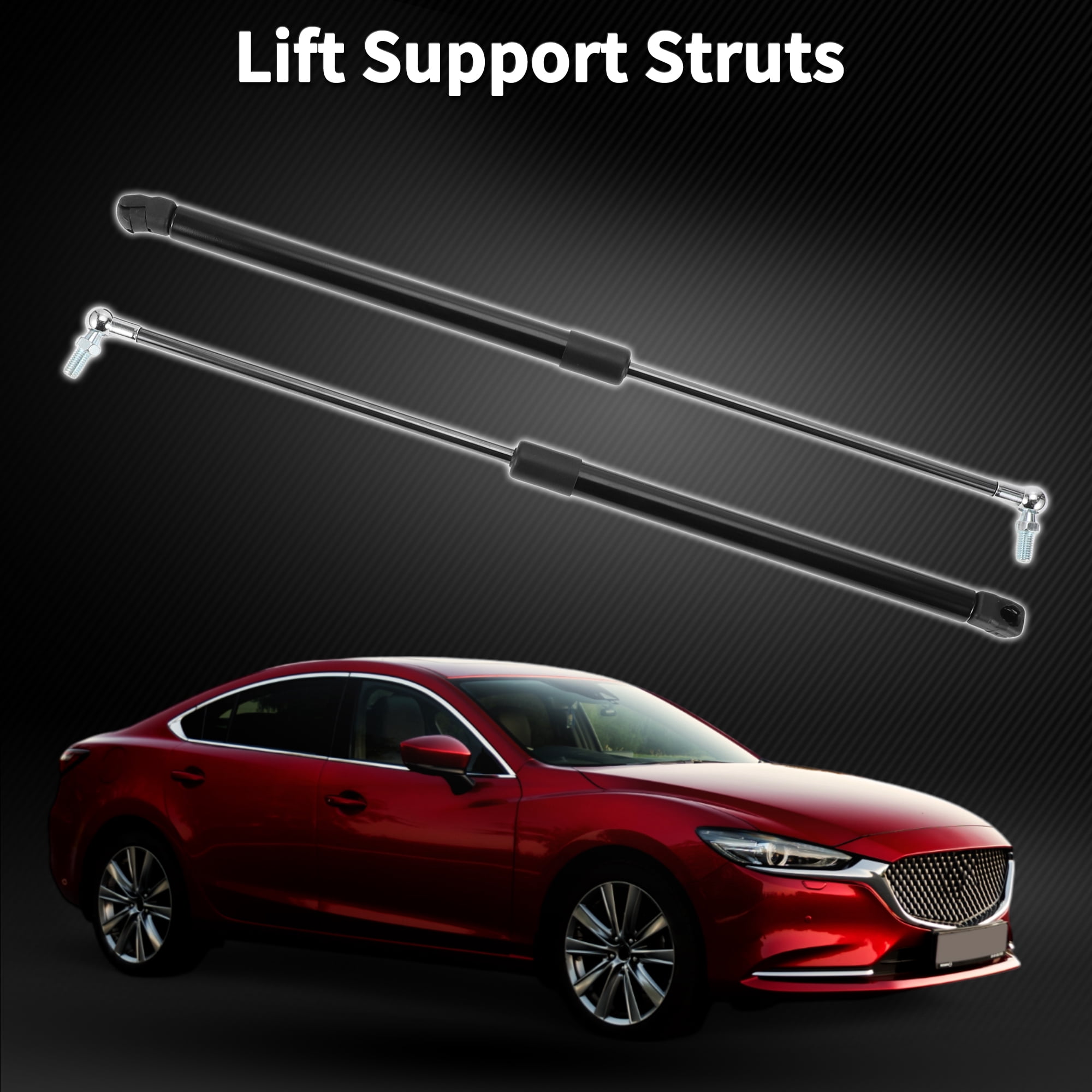 Unique Bargains 2Pcs Front Hood Lift Supports for Mazda 6 Atenza 2012-2024 Sedan Black
