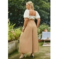 thumbnail image 5 of Women'S Casual Split Wide Leg Pants High Waist Palazzo Flowy Beach Summer Boho Lounge with Pockets Khaki S, 5 of 8