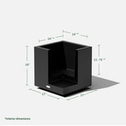 Veradek Block Series Cube Small 18 Plastic Planter - Black