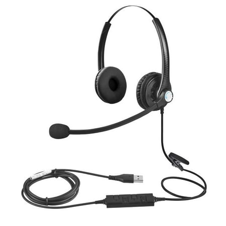 USB Headset with Microphone Mute Control for Business Skype Work from Home Call Center Office Video Conference Computer Laptop PC VOIP Softphone Telephone Headset (Best Voip For Small Business 2019)