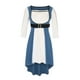 thumbnail image 3 of Mujeres cuello cuadrado manga linterna Color bloque Patchwork para mujeres vestidos casuales gótico Retro Midi vestido Pompotops ghjkhdj13740, 3 of 7