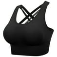 thumbnail image 5 of Elainilye Fashion Bras For Women Sports Bra Strap Vest Push-Up Yoga Fitness Sports Bra With Detachable Chest Pad,Black, 5 of 5