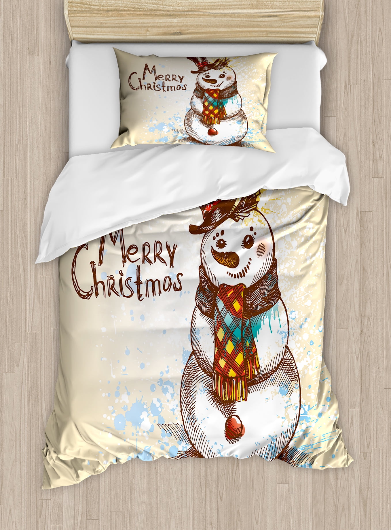 Brown Bear Christmas Quilt Duvet Cover And Pillow Case Set