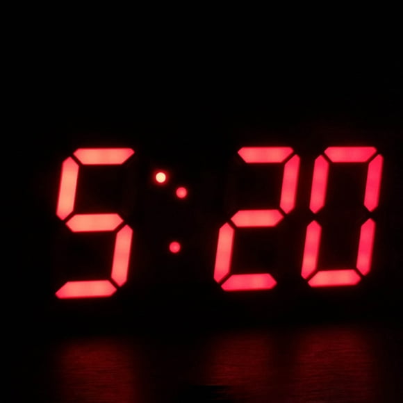 zanvin Digital Clock 3D LED Digital Clock Wall Déco Lumineux de la Table Électronique Adjastable de Mode de Nuit Clock Mur Clock Décoration Salle de Séjour LED Clock Cadeaux de Jour de la Mère jusqu'à 25% de Réduction, Rouge