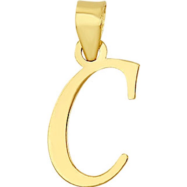 Dije Inicial C Lisa En Oro De 10 K Joyería M De León Dije Inicial C Lisa