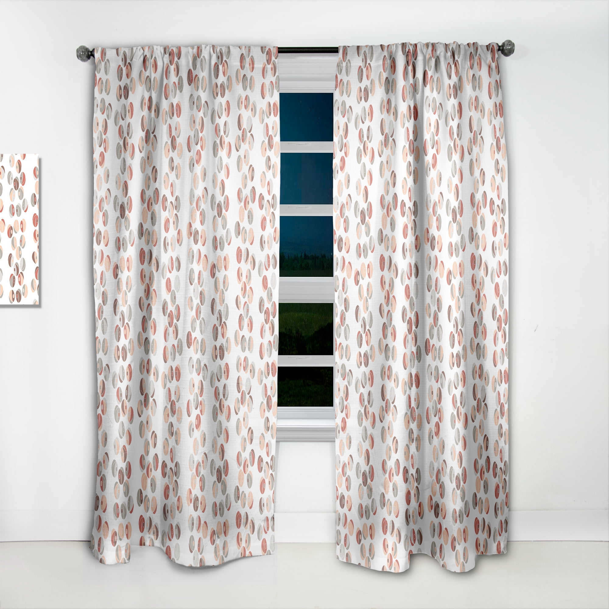 Designart 'Abstract Retro Design XXIII' Mid-Century Modern Curtain Panel