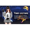 thumbnail image 6 of Alaiyaky Robber Costume Set Burglar Costume Thief Costume with Hat Black Mask Gloves Swag Bag Thief Costume for Men Women Halloween Party, 6 of 7