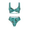 thumbnail image 4 of Daiia Hawaii Palms Women's Bikini Set Two Piece Swimsuit High Waisted Bikini Adjustable Straps Bikini Perfect for Beach, Pool, and Summer Vacation-Small, 4 of 9